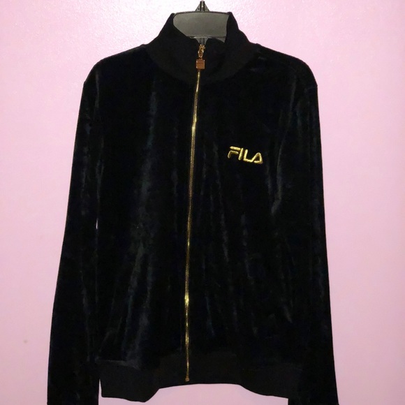 Fila Jackets & Blazers - Women’s Black Line Velour Hoodie (S)